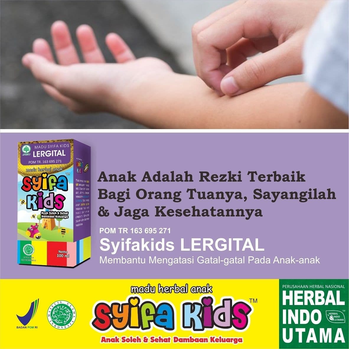 Madu SYIFA KIDS LERGITAL - Obat Alami untuk Gatal, Biduren, Alergi, Kudis, Kadas, Cacar Air, Psoriasis Madu SYIFA KIDS LERGITAL - Obat Alami untuk Gatal, Biduren, Alergi, Kudis, Kadas, Cacar Air, Psoriasis