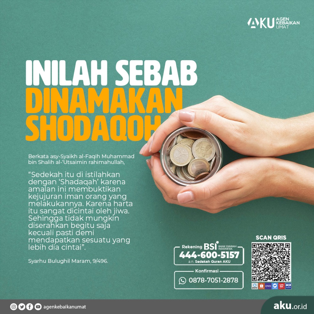 INILAH SEBAB DINAMAKAN SHODAQOH