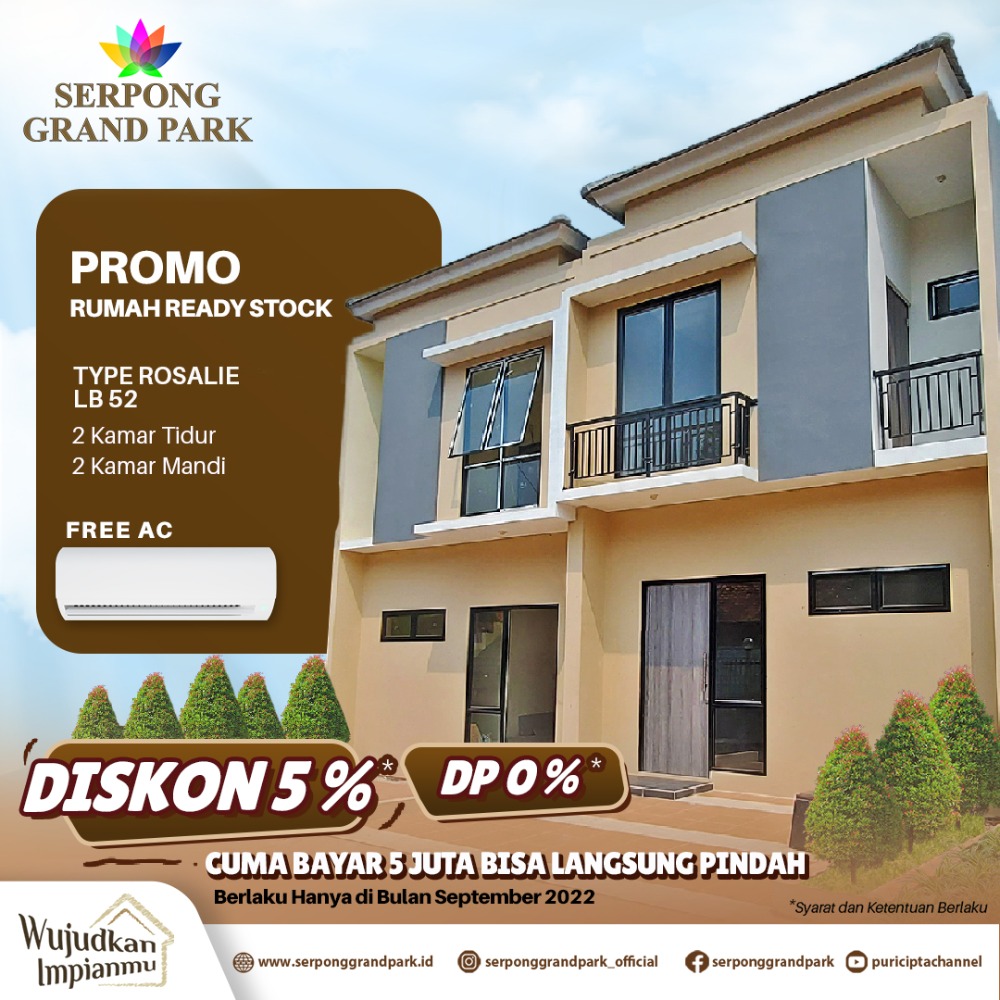 Rumah Ready Stock Diskon 5%