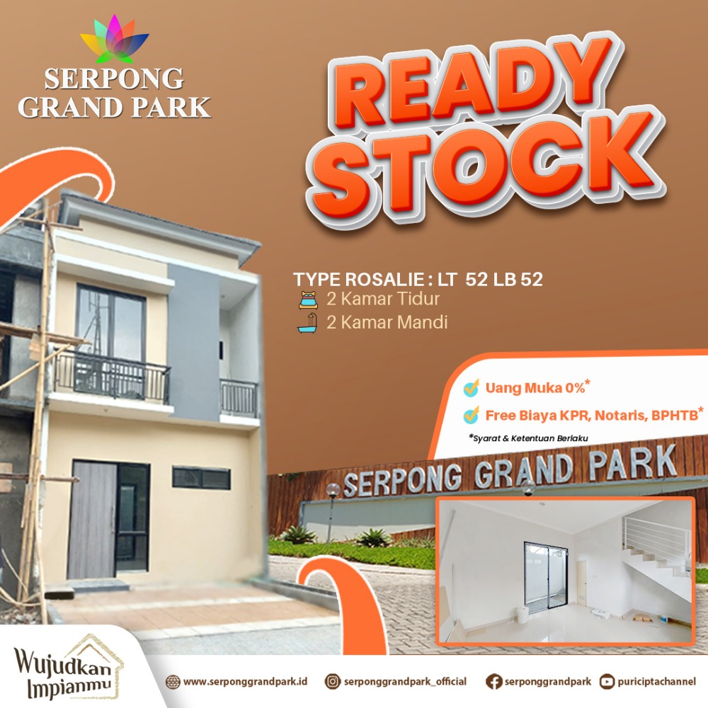 Rumah Ready Stock di Serpong Grand Park