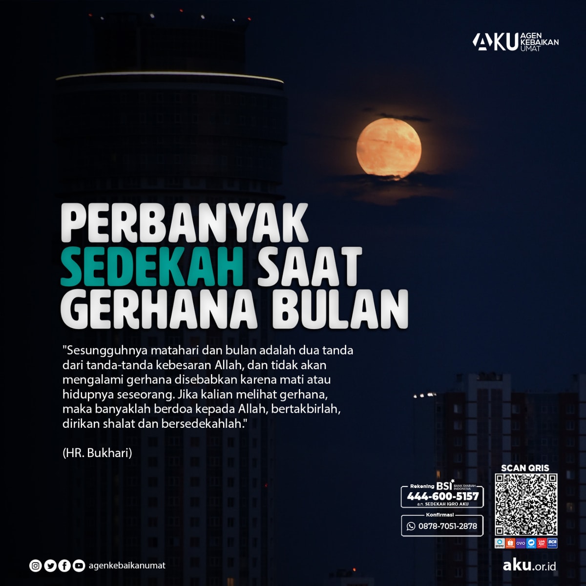 Perbanyak Sedekah Saat Gerhana Bulan Total