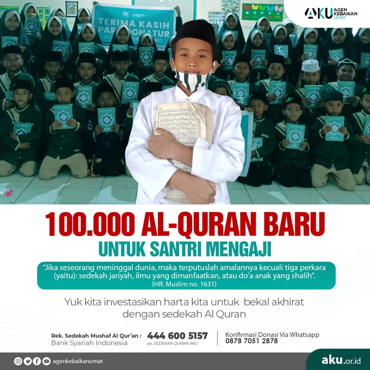 Mari Sukseskan Gerakan 100000 Al Quran Baru Untuk Santri Mengaji