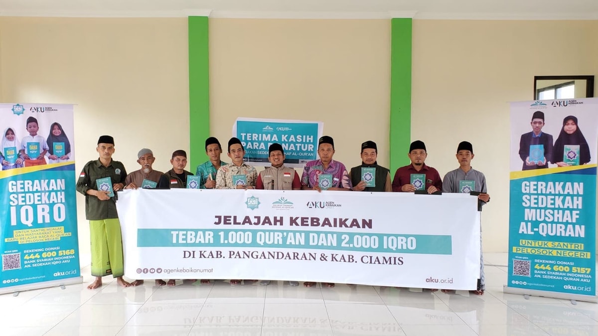 Dukung program 93 Desa Tahfidz, AKU sebarkan 500 Al Quran dan 1000 buku Iqro bersama Pimpinan cabang NU Pangandaran