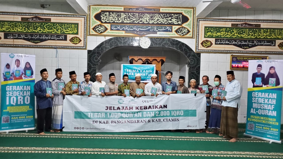 Sambut Hari Santri, AKU bertandang ke Ciamis berbagi 500 Mushaf Al Qur’an dan 1000 buku Iqro