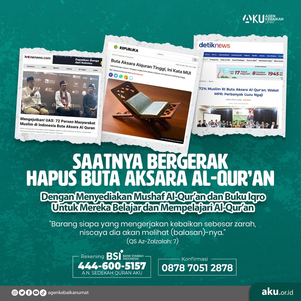 SAATNYA BERGERAK HAPUS BUTA AKSARA AL QURAN