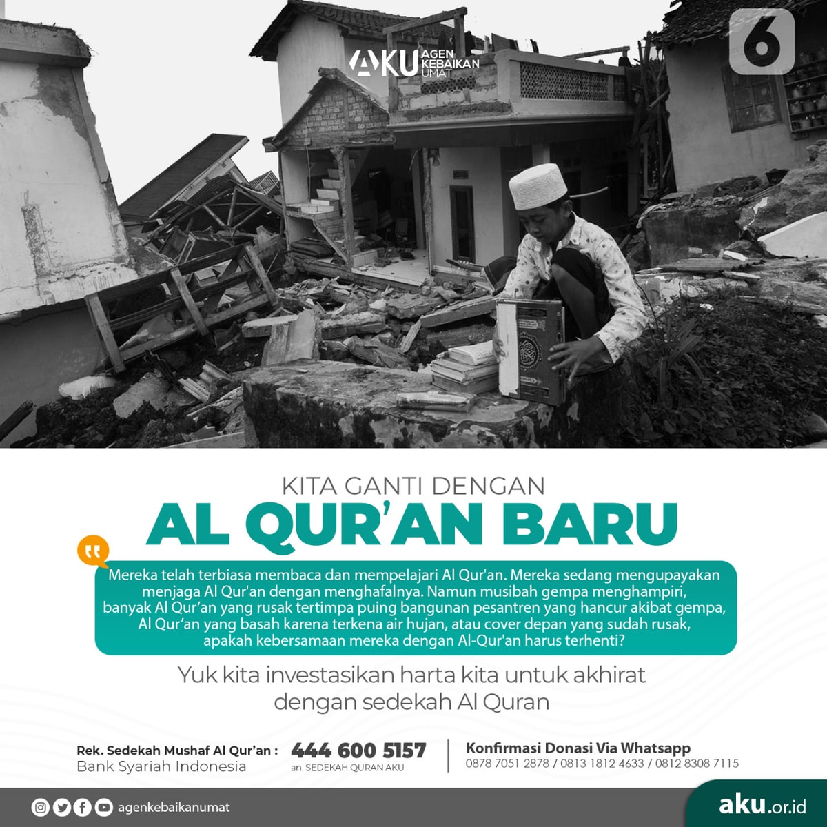 MEREKA BUTUH AL-QUR’AN BARU KARENA BANYAK YANG RUSAK AKIBAT GEMPA