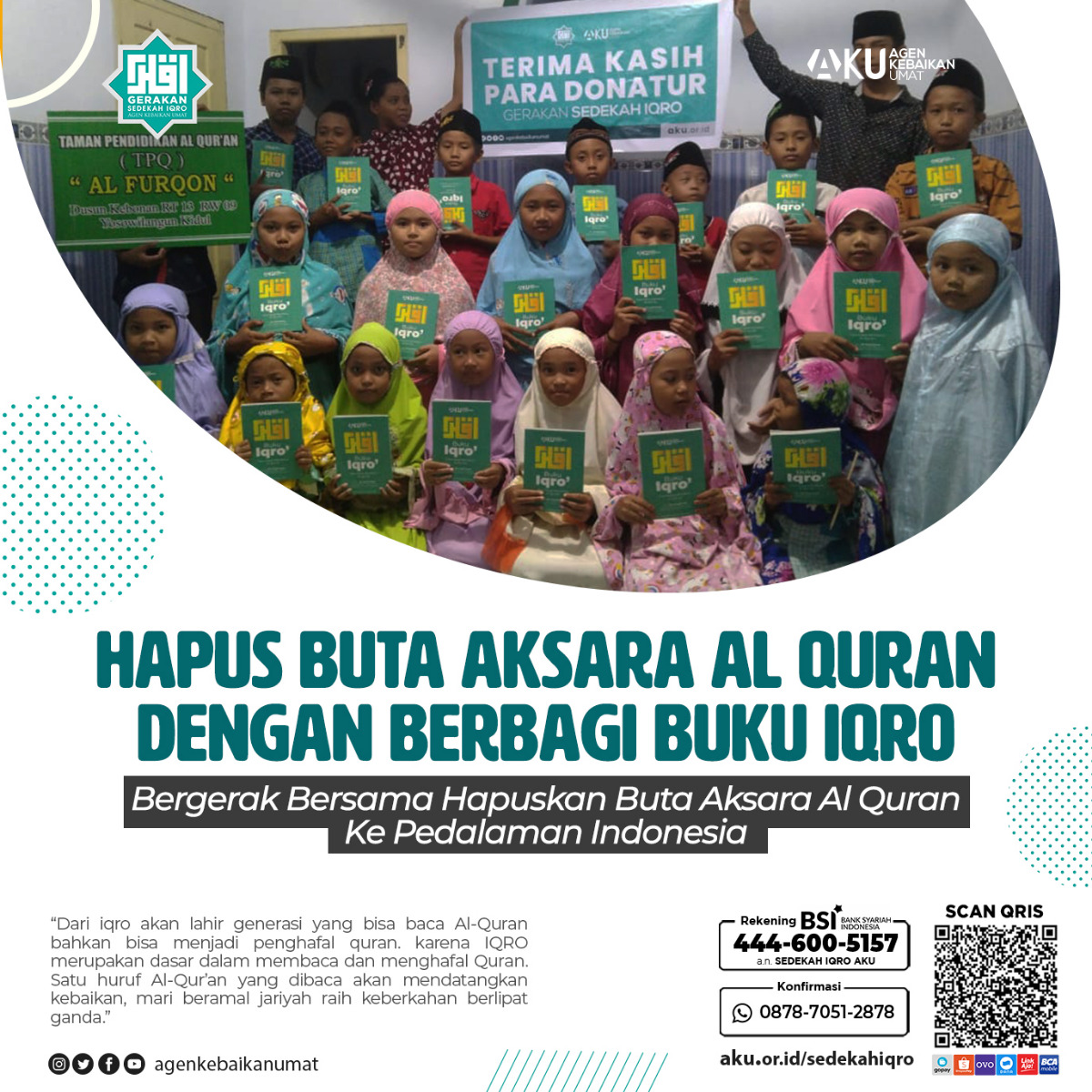 HAPUS BUTA AKSARA AL QURAN DENGAN BERBAGI BUKU IQRO