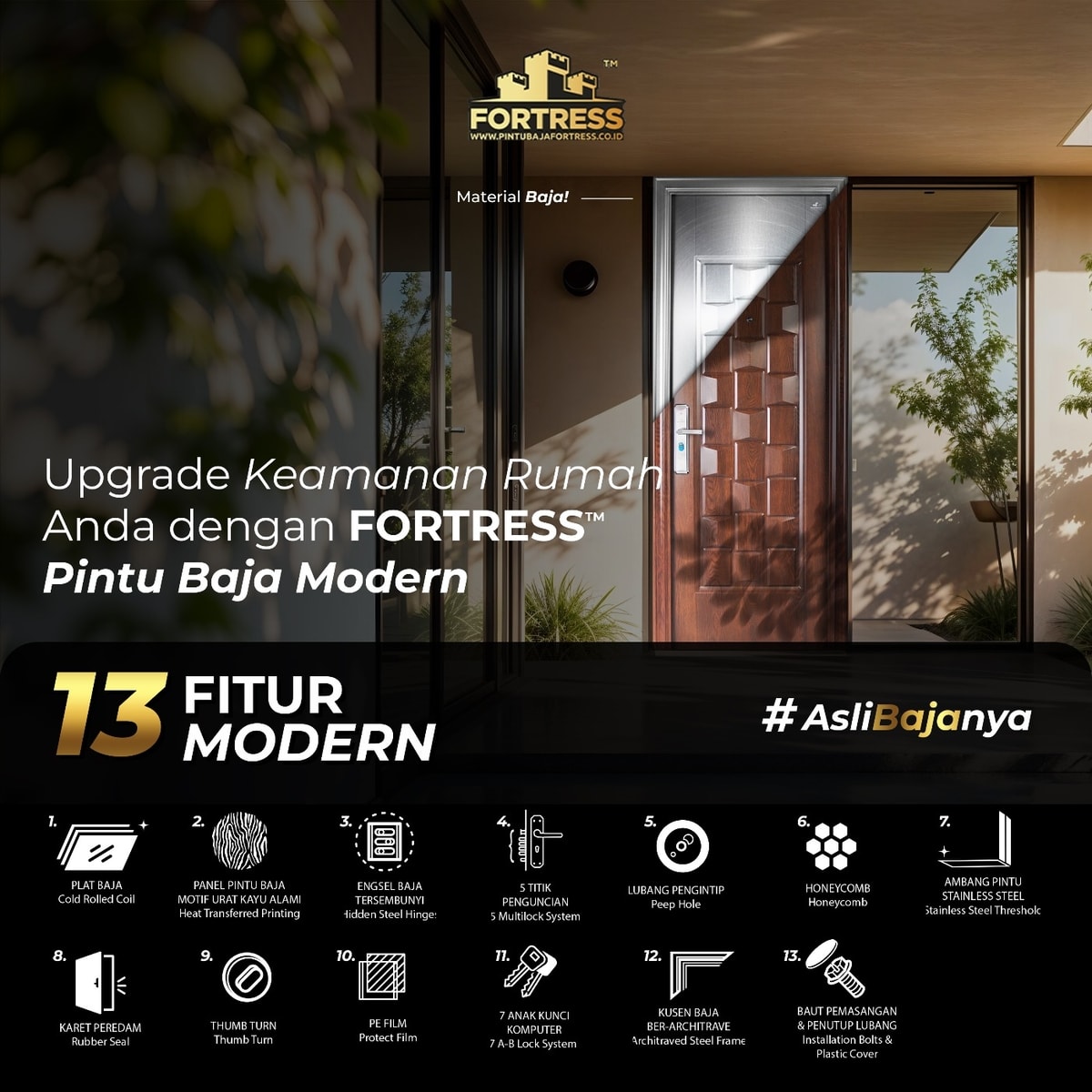 13 fitur modern pintu fortress