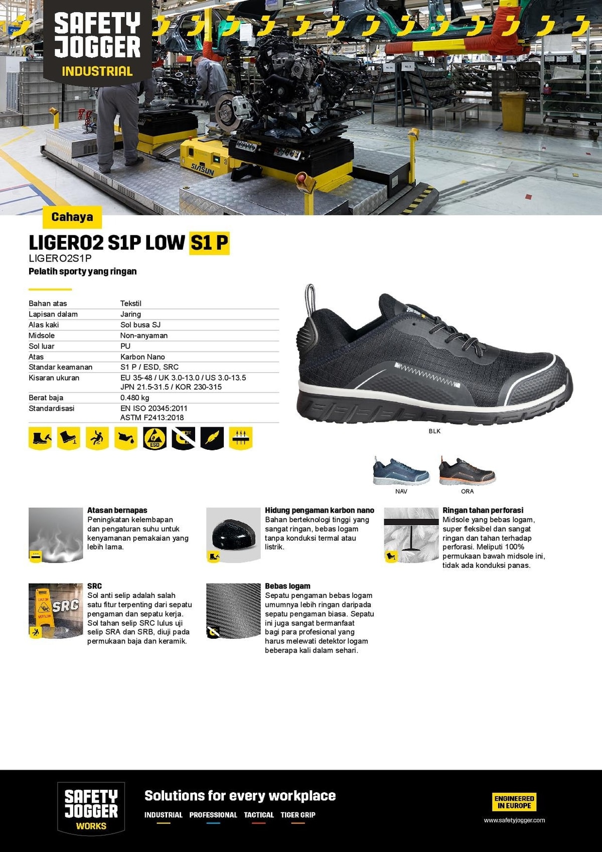 SPESIFICATION SAFETY JOGGER LIGERO 2 SIP LOW | bigowner®