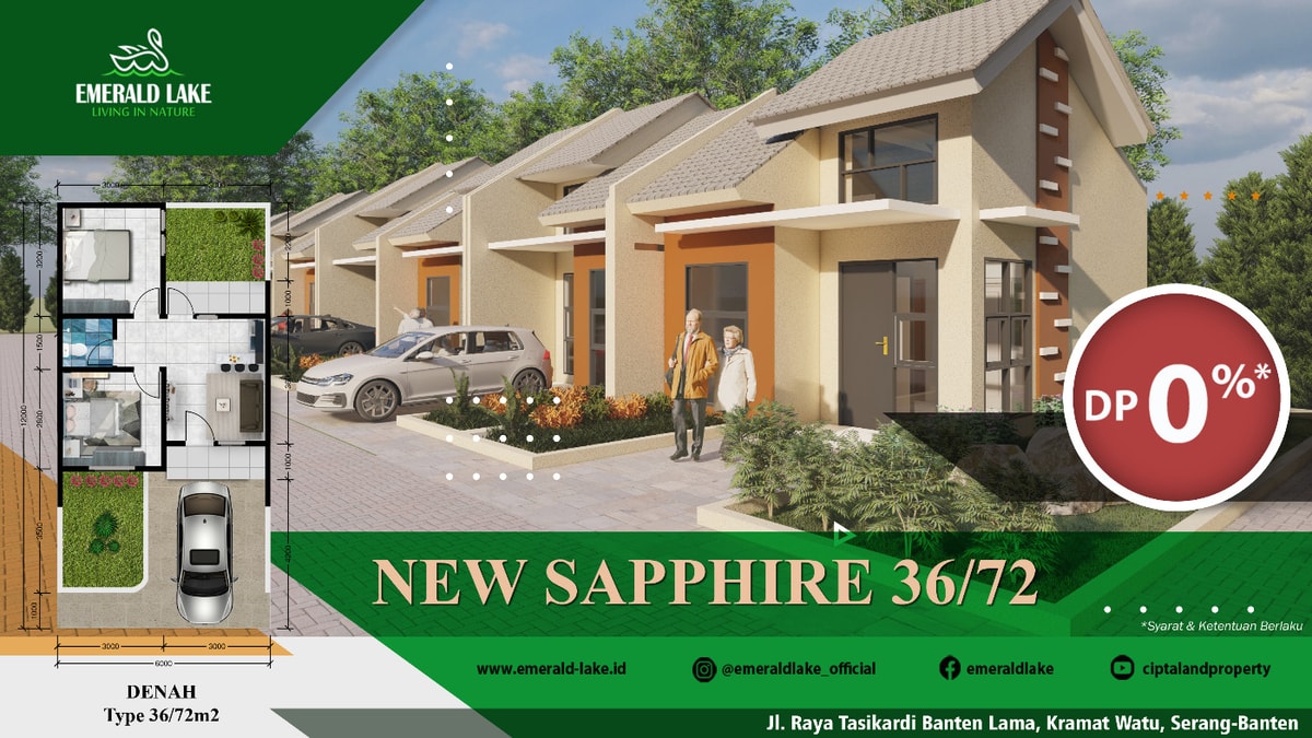 NEW SAPPHIRE Unit rumah terbaru dengan desain 1 lantai