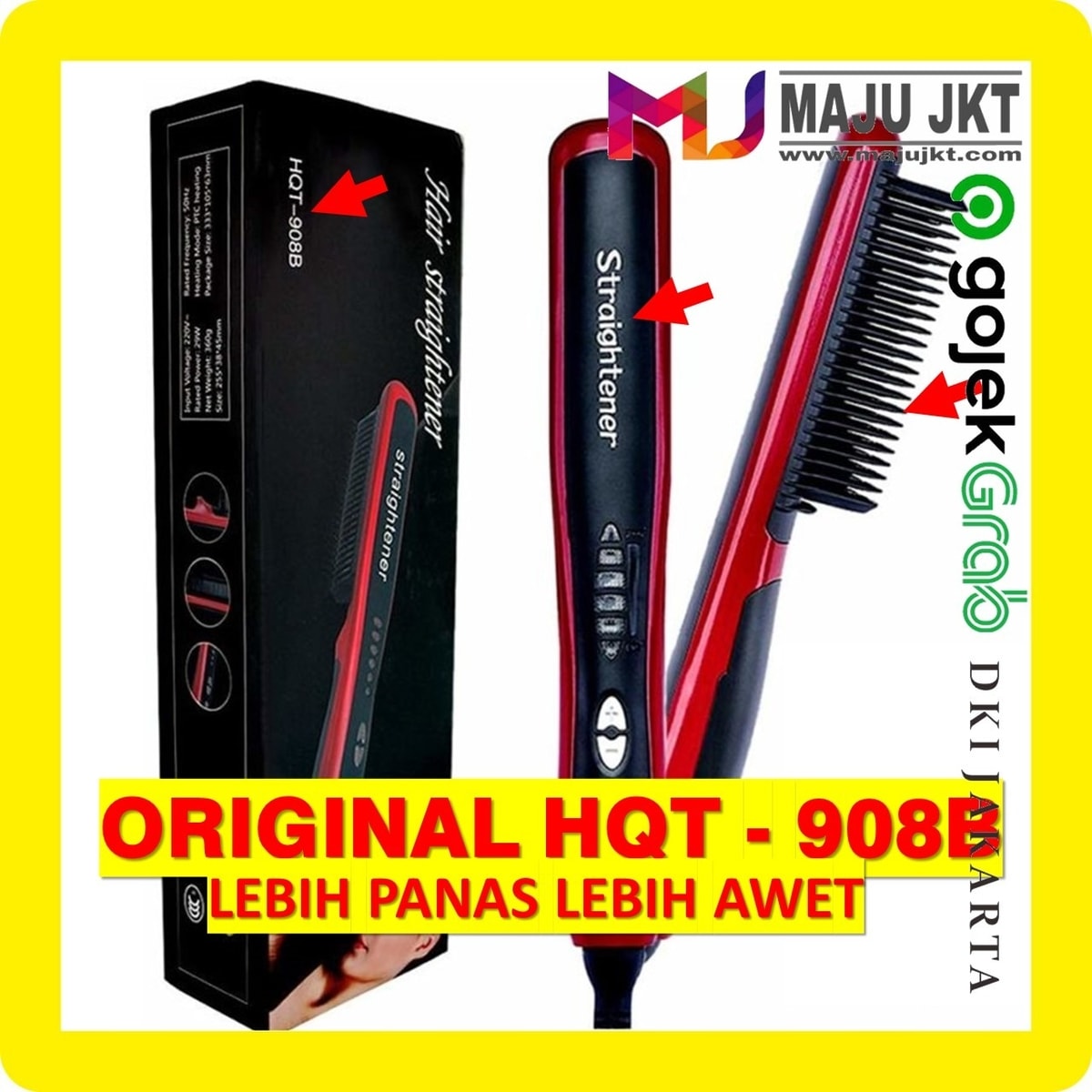  CATOK  SISIR PELURUS RAMBUT  HAIR STRAIGHTENER HQT 908B