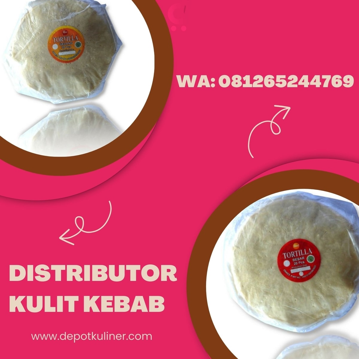 Distributor Kulit Kebab PALING LAKU, Hub: 0812-6524-4769