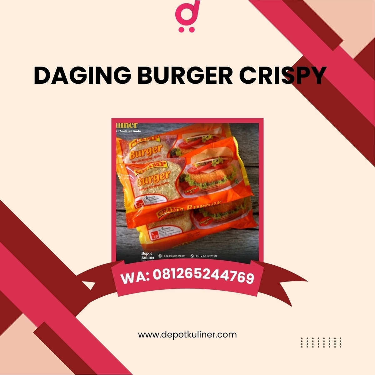Daging Burger Crispy HARGA GROSIR, 081265244769