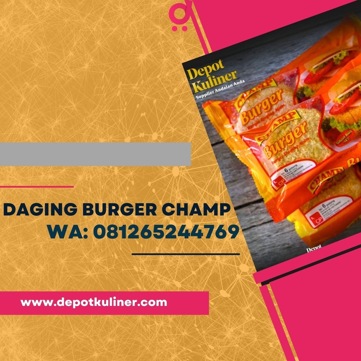 Daging Burger Champ HARGA HEMAT, (0812-6524-4769)