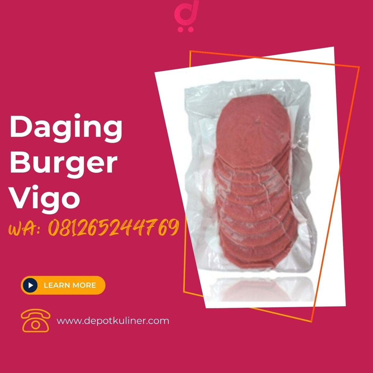 HARGA TERBAIK, (0812.6524.4769) Daging Burger Vigo