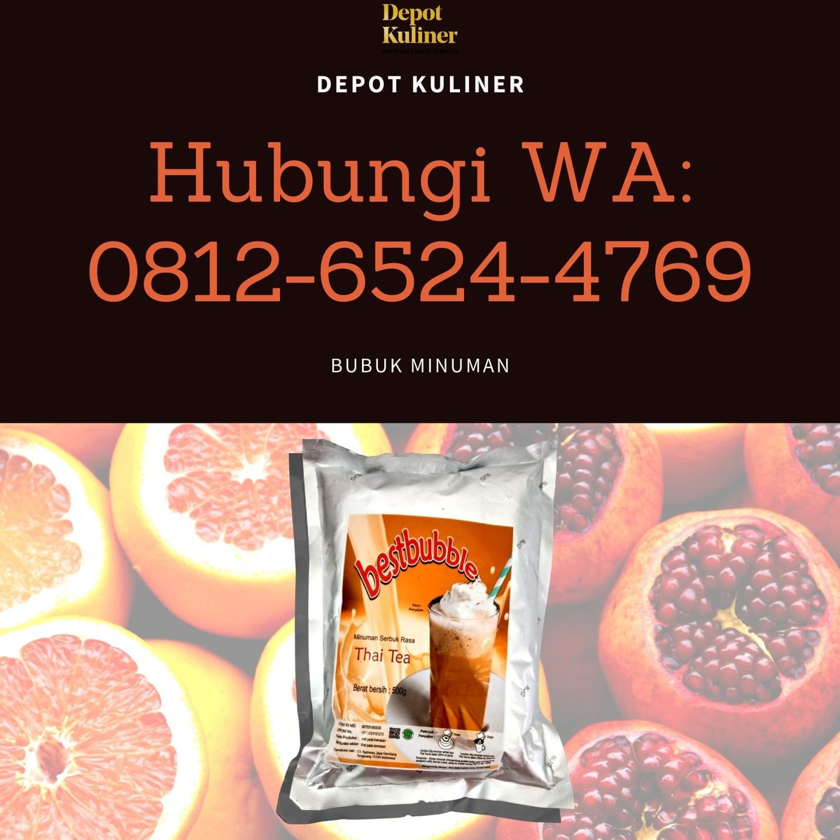 DISTRIBUTOR LANGSUNG, Call 0812-6524-4769, Bubuk Minuman Premium Tanpa Gula