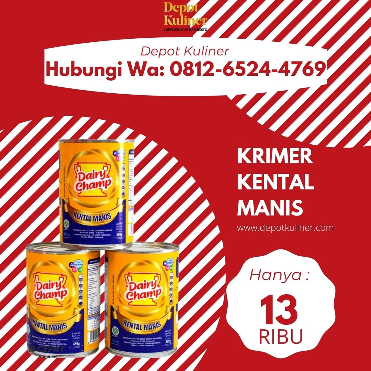 HARGA IRIT, Call 0812-6524-4769, Agen Susu Dairy Champ Di Kota Medan
