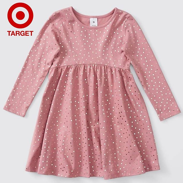 Dress Target Long Sleeve Polka Dot Pink SW 22041 