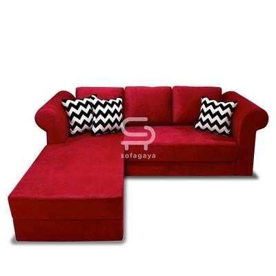 Sofa L Bed Sanna Red Chery