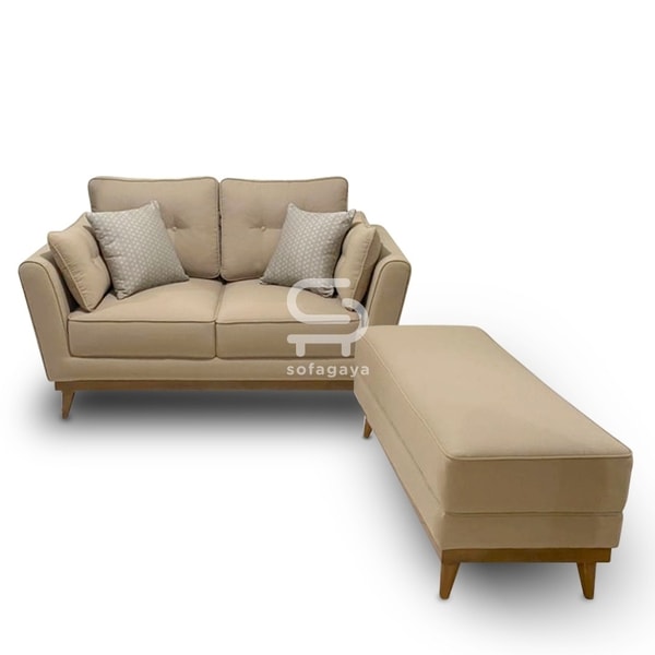 Scandi 2 Seater with Bench Cream