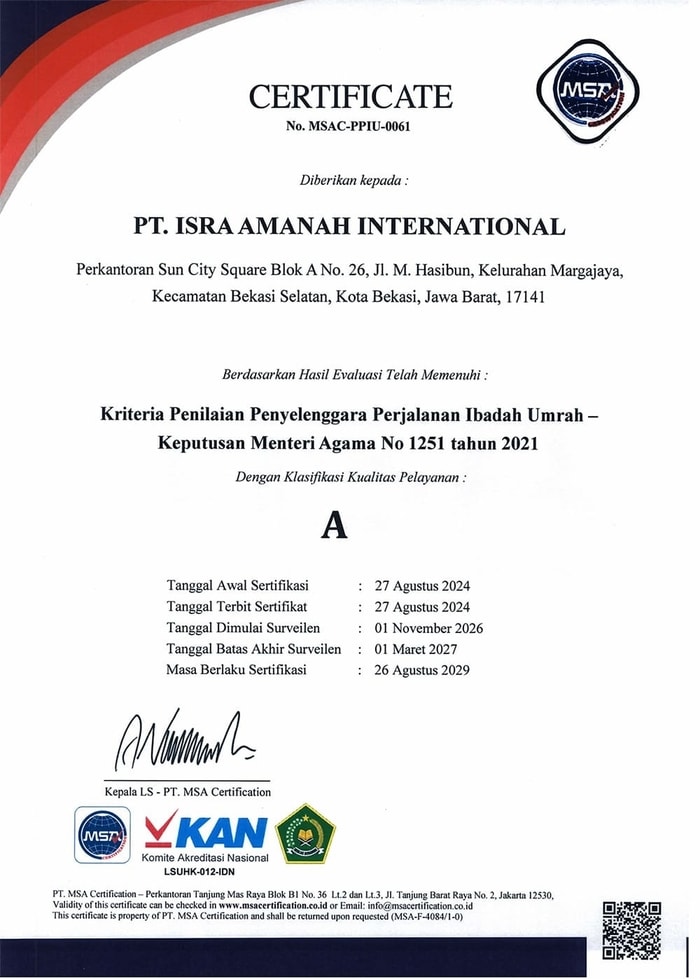 Sertifikasi Kualitas Pelayanan A
