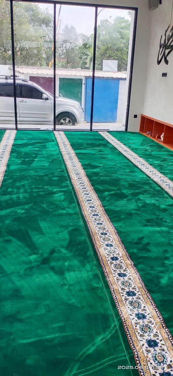 karpet masjid turki premium hijau tebal 15mm - turkistan carpets