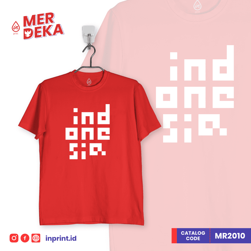 Indonesia Pixel  inprint T Shirt Kaos  Edisi Merdeka 