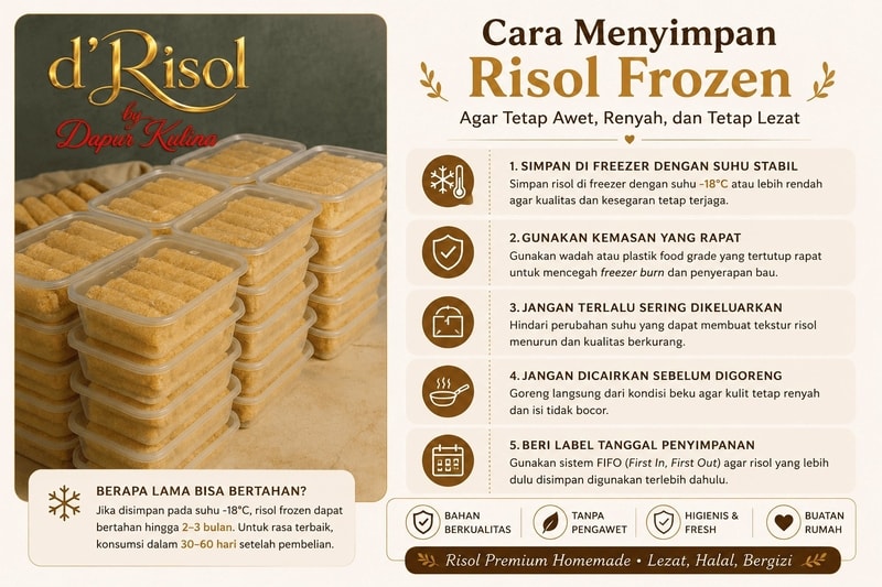 Cara Menyimpan Risol Frozen Agar Tetap Awet, Renyah, dan Tetap Lezat